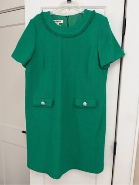 NWT BODEN EVITA EMERALD GREEN SHIFT DRESS SIZE 14 Long
